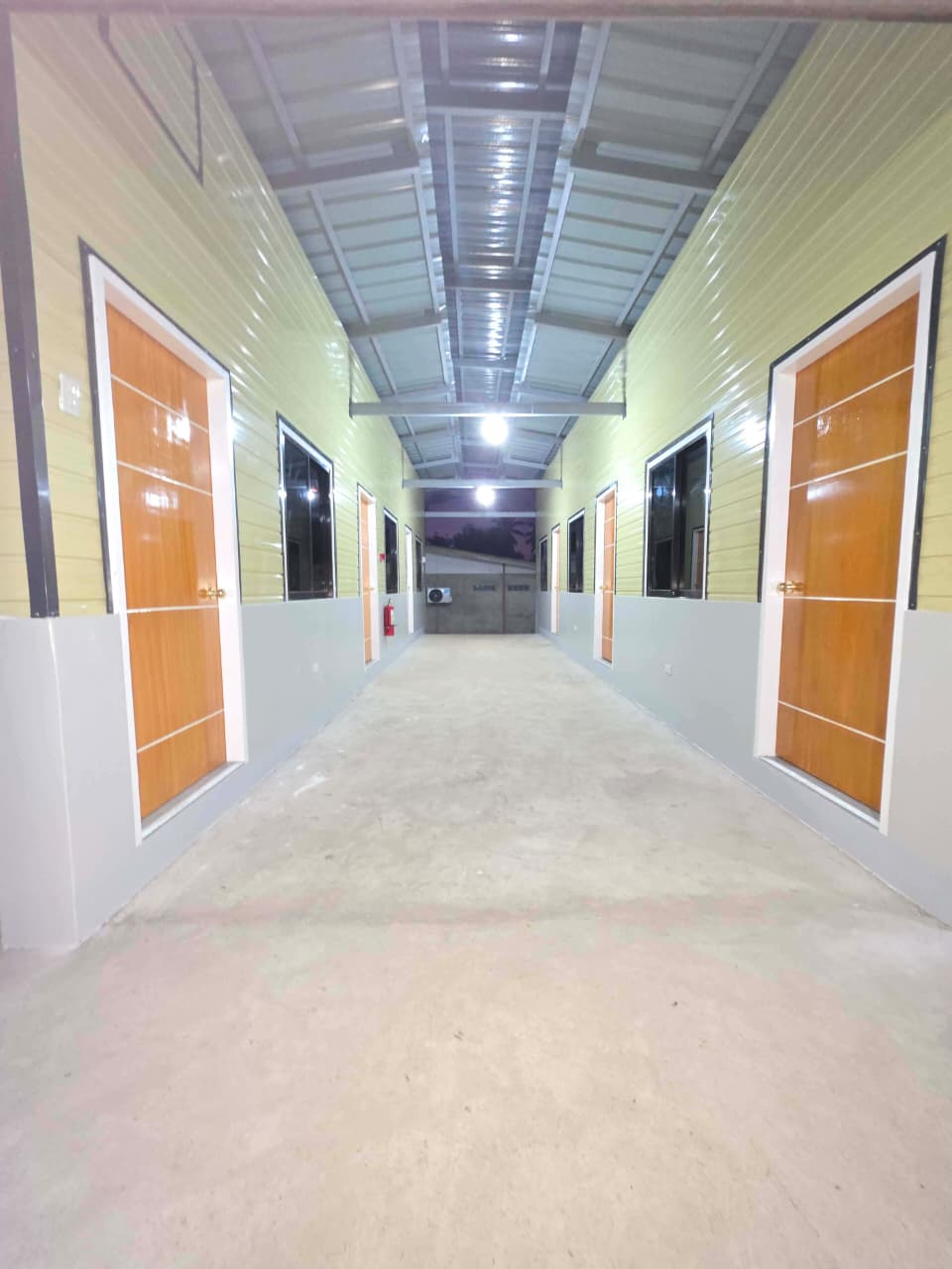 Bright covered hallway